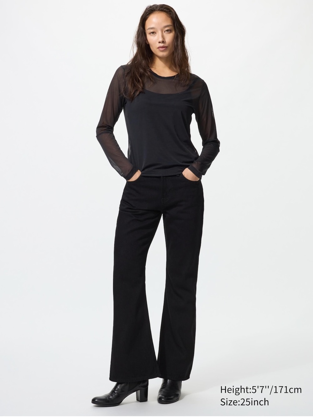 Uniqlo Slim Fit Flared Bootcut Jean Black Size 24